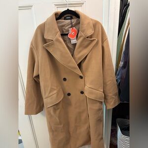 NWT Cider Camel Double-Breasted Coat